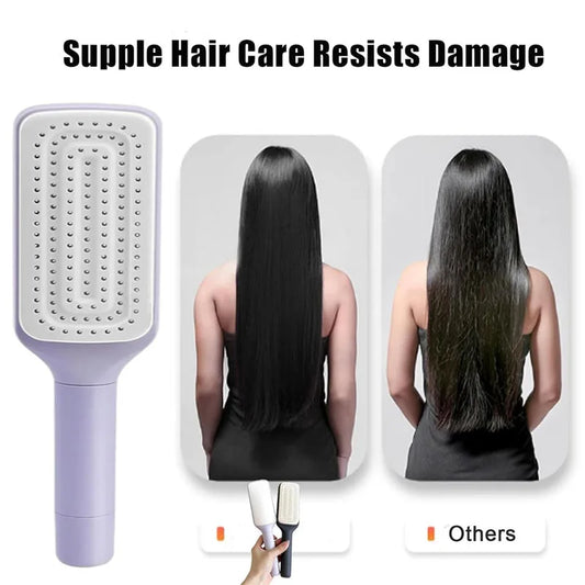 Rotatable Self Cleaning Hair Brush