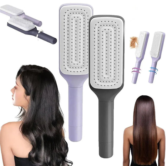 Rotatable Self Cleaning Hair Brush